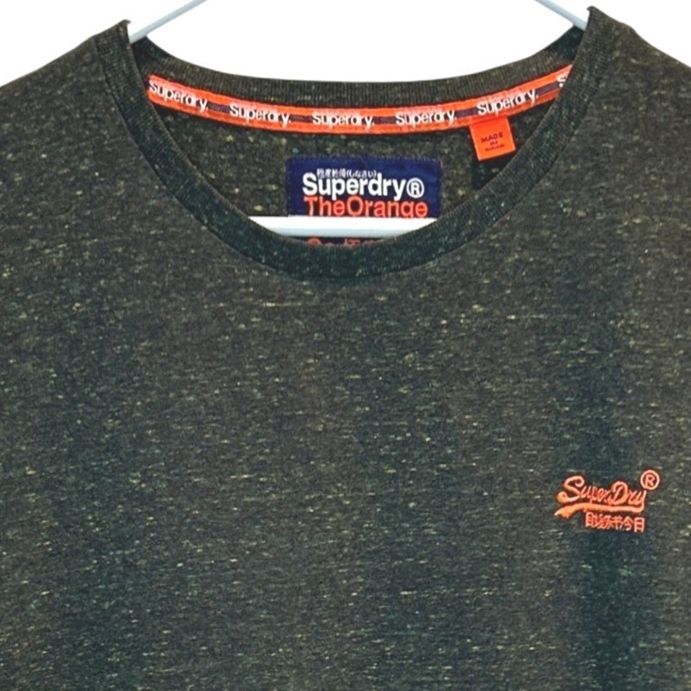 Superdry The Orange Label Tee Medium Mens Charcoal Grey Heather Space T-Shirt